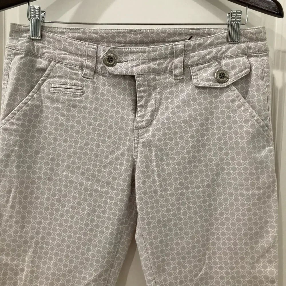 Anthropologie Idra Lilac Patterned Cropped Pants Size 6 - Picture 4 of 12